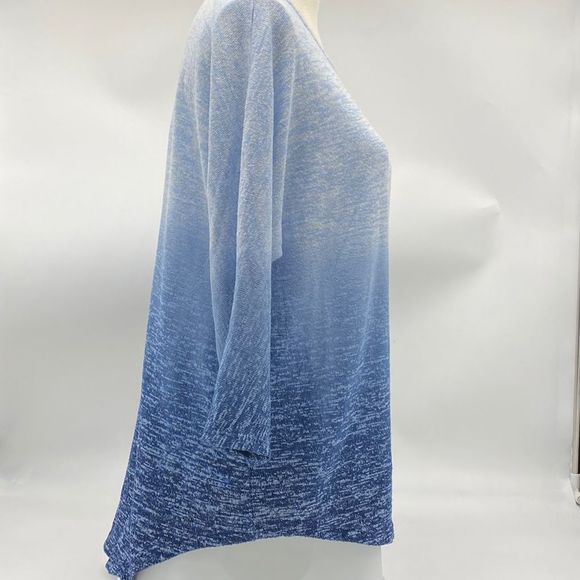 Blue Gradient Ombré Pullover Knit Sweater Womens Large - Picture 4 of 9